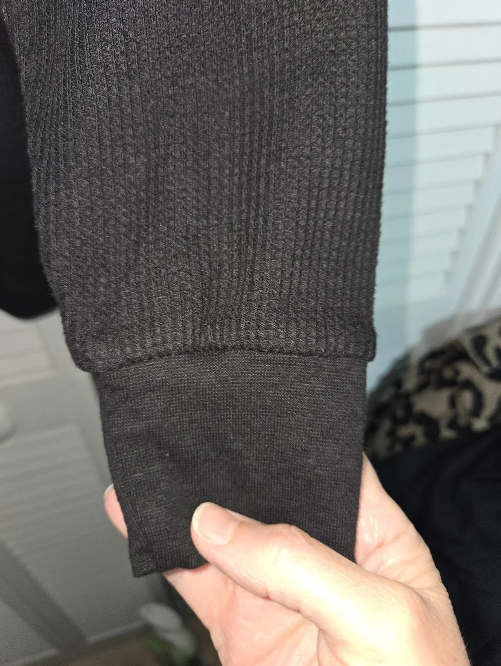 Cotton Net Supreme Men's XL Black Crewneck Waffle Thermal Top